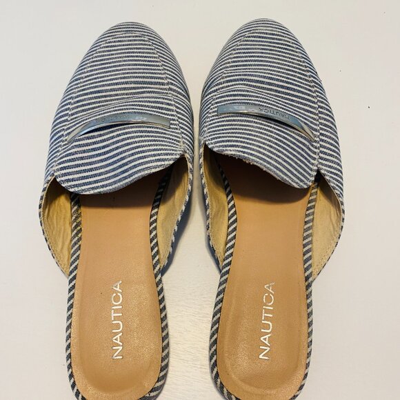 NAUTICA Blue Stripe Mule Shoes - Picture 4 of 6
